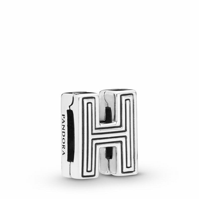 Pandora Reflexions™ Letter H Clip Charm NZ, Sterling Silver (260748-WQT)